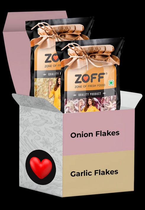 Zoff Onion Flakes & Garlic Flakes | 250gm each Pack of 2